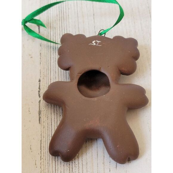 Ceramic reindeer glitter ornament Xmas decor santa - Picture 4 of 4